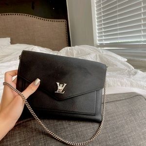 COPY - Gently used edgy leather authentic Louis Vuitton bag with chain